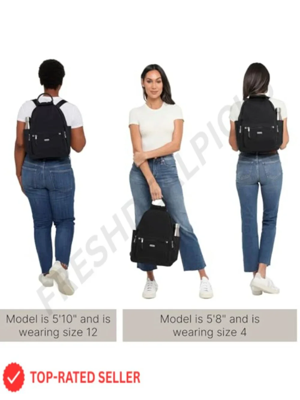 Baggallini All Day Backpack RFID Wristlet Nylon Lightweight Travel
